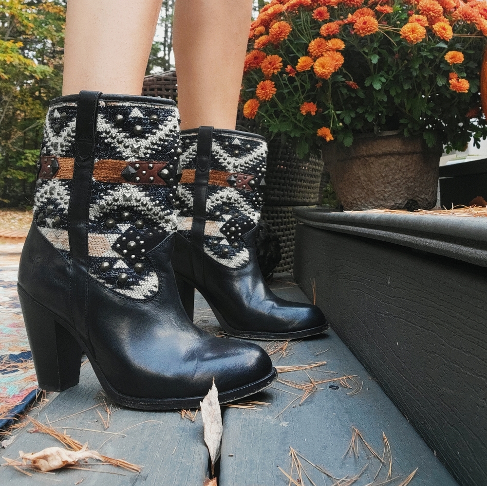 Frye Navajo Jenny Studded Heeled Boots - Picture 11 of 16